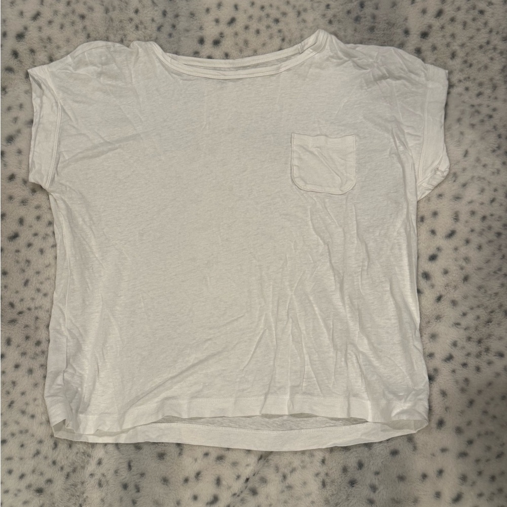 LOFT White Short Sleeve Pocket Tee